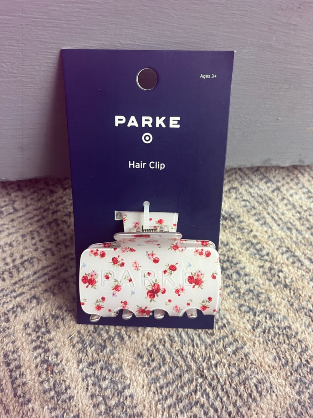 PARKE X TARGET White Floral Claw Clip